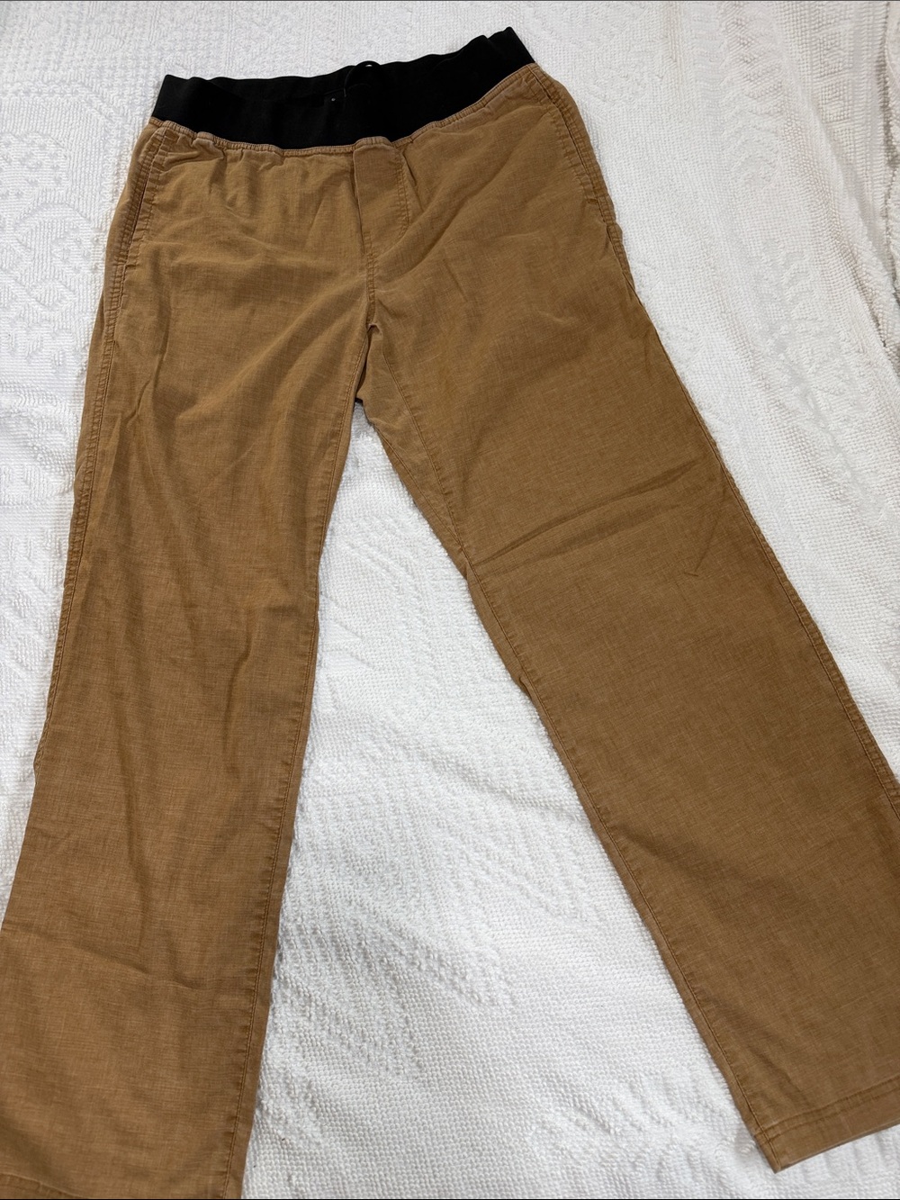 Prana Men's Moaby Chinos with Black Elastic Waist - Brown/Tan